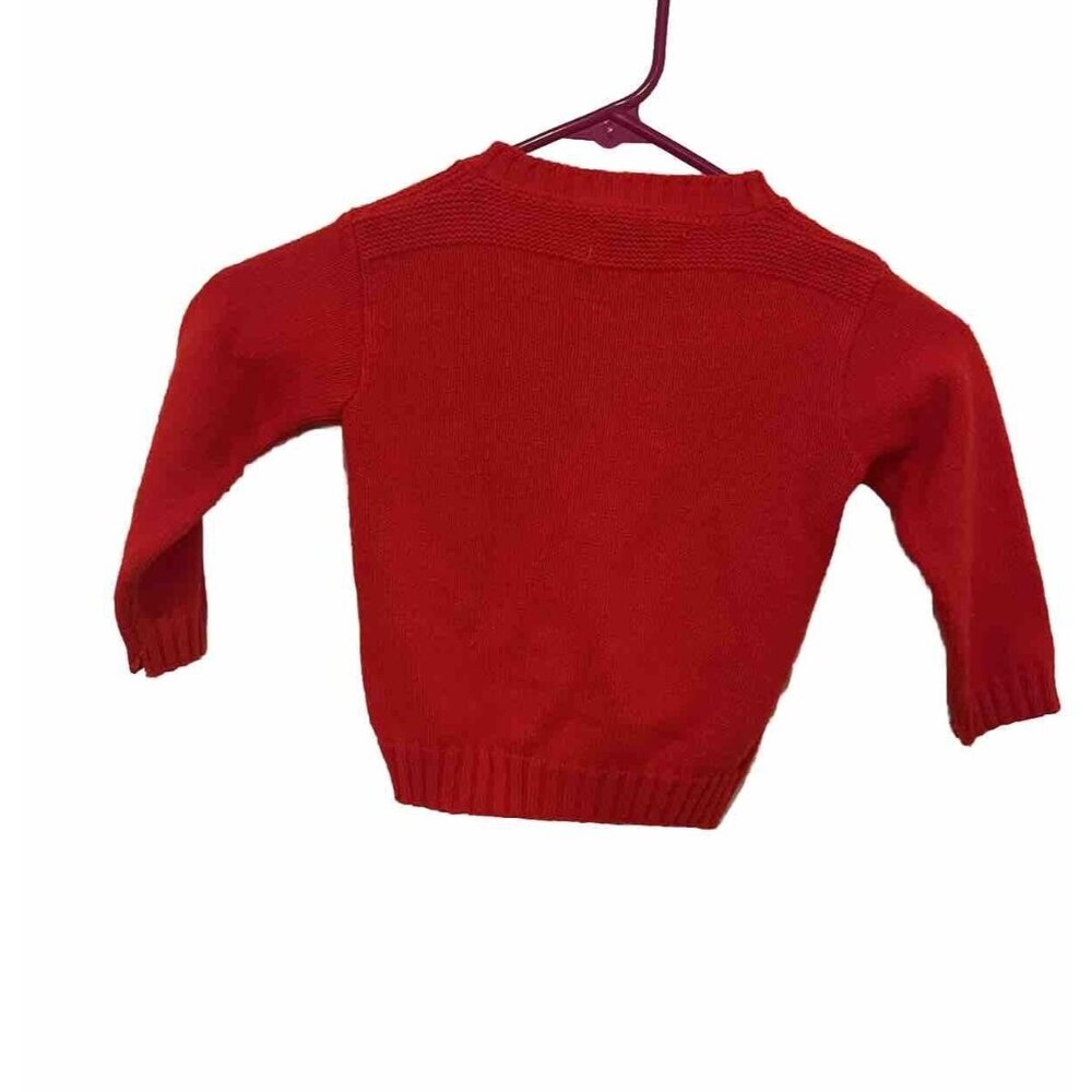 Vintage 80s Blue Bird Cardigan Sweater Girls T 2-4 Acrylic Button Red Embroidery - Picture 8 of 8